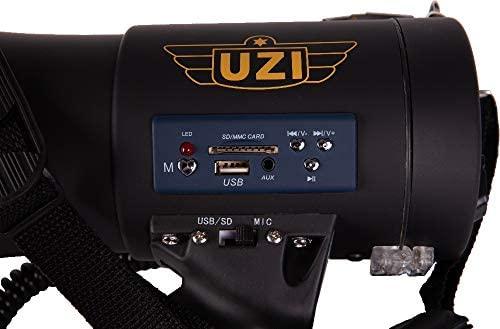  UZI Megáfono Bluetooth grande de alta potencia 50W, sirena  real, megáfono, batería recargable, altavoz portátil, sistema PA, volumen  ajustable, actividades al aire libre, entrenamiento, fútbol, béisbol,  hockey : Deportes y Actividades