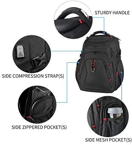  KROSER Mochila de viaje para laptop de 17.3 pulgadas, XL,  mochila para computadora con carcasa dura, bolsillos RFID, repelente al  agua, mochila de negocios, universidad, elegante bolsa para computadora  portátil para
