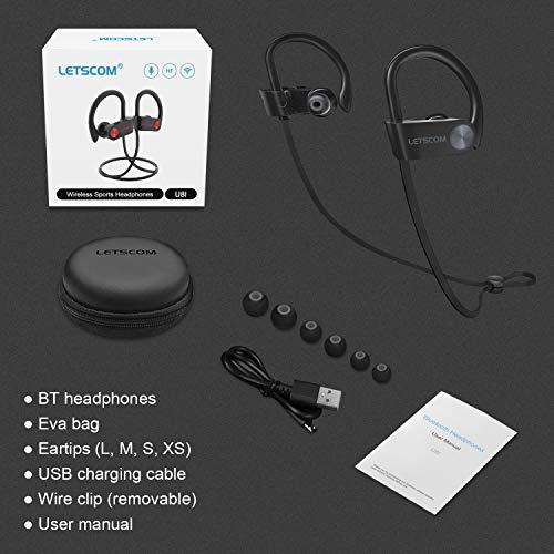 Auriculares inal mbricos LETSCOM Bluetooth HD Stereo Negro