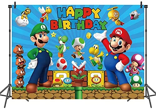 Tarjeta de cumpleaños de Super Mario, feliz cumpleaños