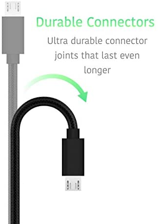 TALK WORKS Cable micro USB, paquete de 3 cargadores de teléfono Android de  6 pies de largo, cable trenzado de carga rápida resistente para Samsung