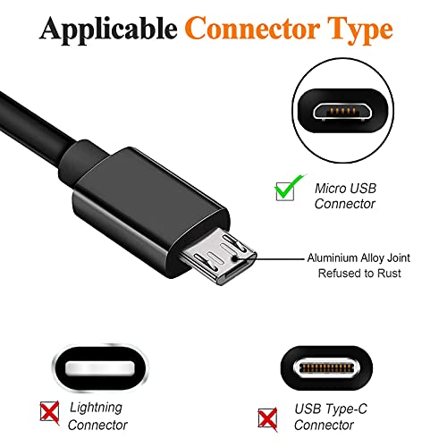 Cable cargador micro USB reforzado  Kindle Paperwhite, color negro