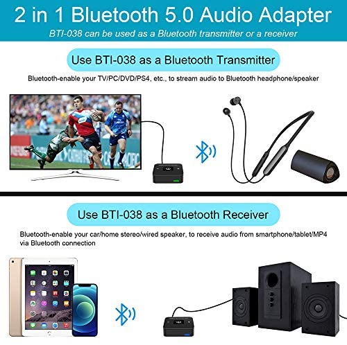 Transmisor y Receptor Bluetooth Golvery Adaptador de Audio- Lapson