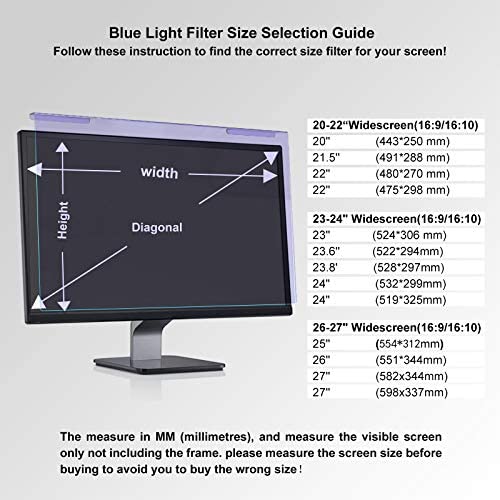Protector de Pantalla de Luz Azul para Computadora 24, 23.6, 23.8