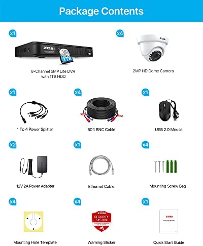REOLINK Smart 5MP 8CH Sistema de cámara de seguridad para el hogar, 4  cámaras IP PoE