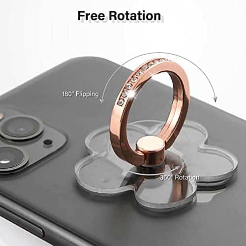 Soporte de anillo para teléfono celular, rotación de 360 grados, soporte de  anillo de teléfono transparente, soporte de anillo de dedo compatible con