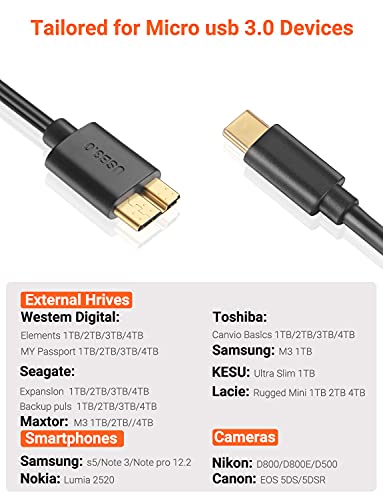 CABLE MICRO USB 3.0 NEGRO PARA DISCO DURO EXTERNO TOSHIBA SAMSUNG LACIE