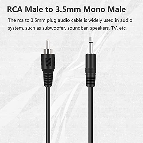 Adaptador audio mono rca a jack 3.5 macho Negro