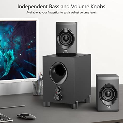 OROW S211 Nuevo sistema de altavoces multimedia 2.1 alimentados por USB con  subwoofer, altavoces de computadora de 16 W, graves fuertes, entradas de