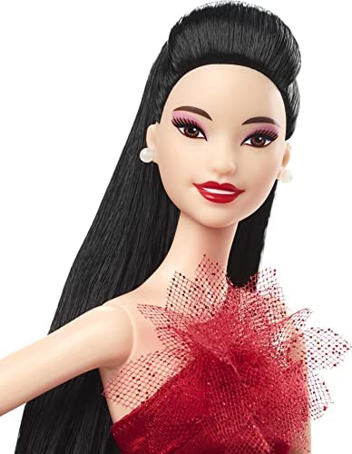 Mu eca Barbie con Vestido y Cabello Negro Rojo Lapson M xico