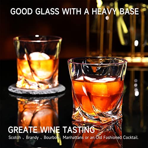 RorAem Whiskey Glasses - Crystal Whiskey Glasses Set of 6 Bourbon