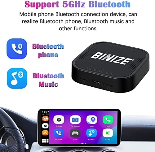 Binize AI Multimedia Video Box con adaptador inalámbrico Android Auto